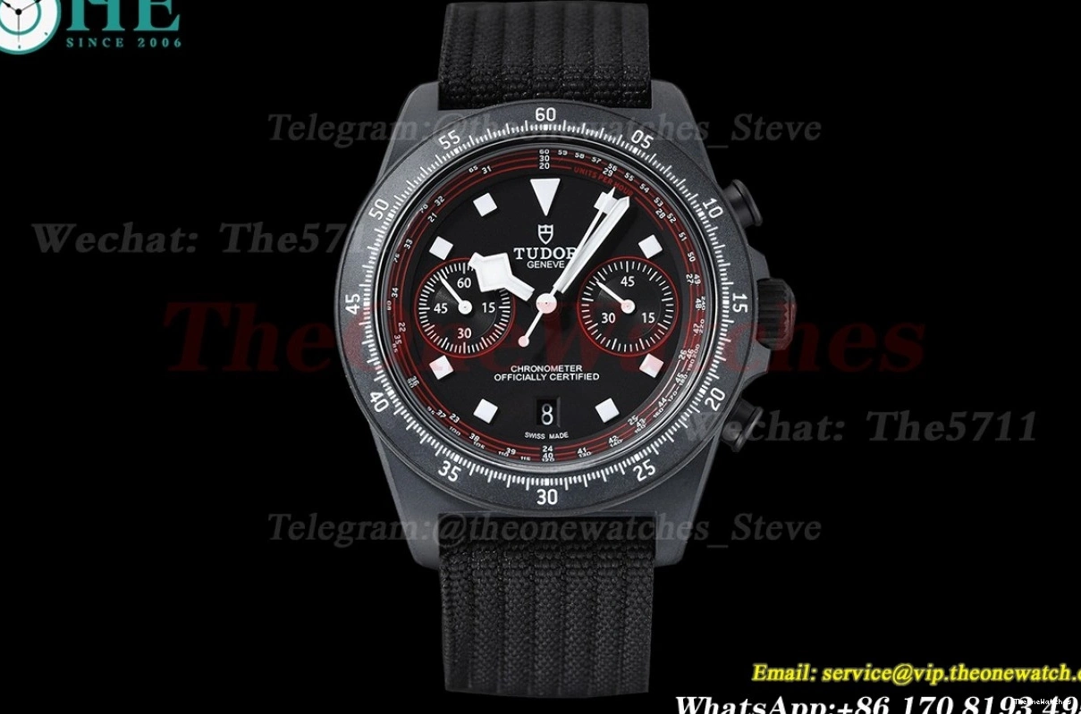 M+F Pelagos TI Chrono Black FXD NY Car A7750 43mm Dial 0119